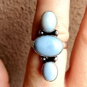 New Owyhee Opal 925 Silver Ring.